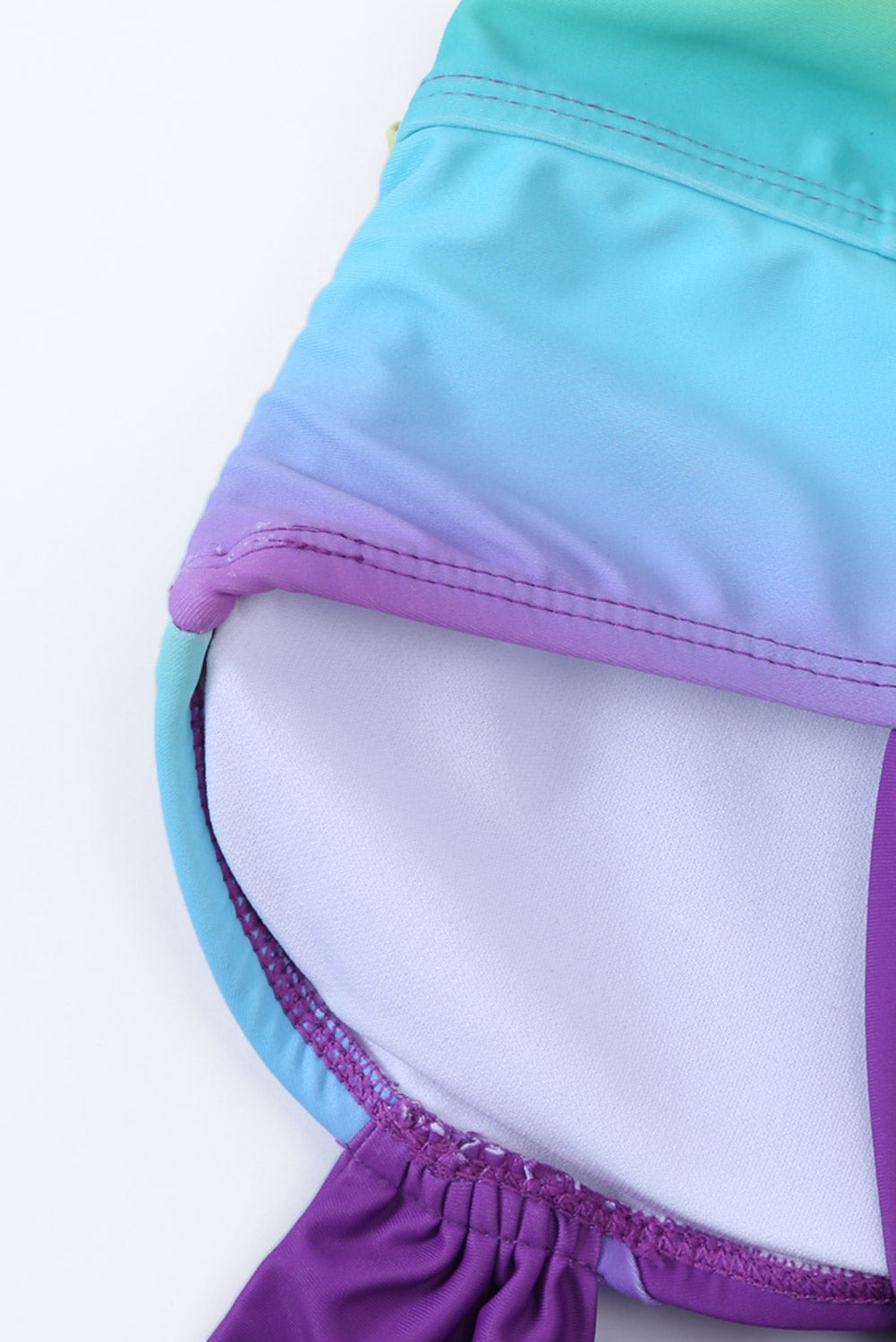 Purple Ombre Tie Dye Swim Dress with Shorts