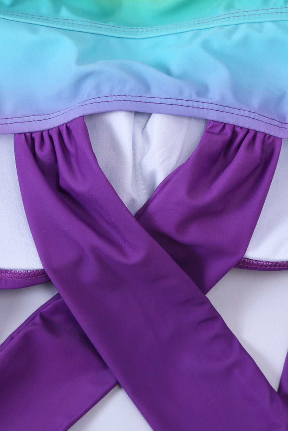 Purple Ombre Tie Dye Swim Dress with Shorts