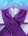 Purple Ombre Tie Dye Swim Dress with Shorts