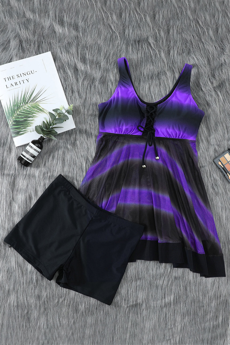Tie Dye Ombre Swimdess Tankini Set