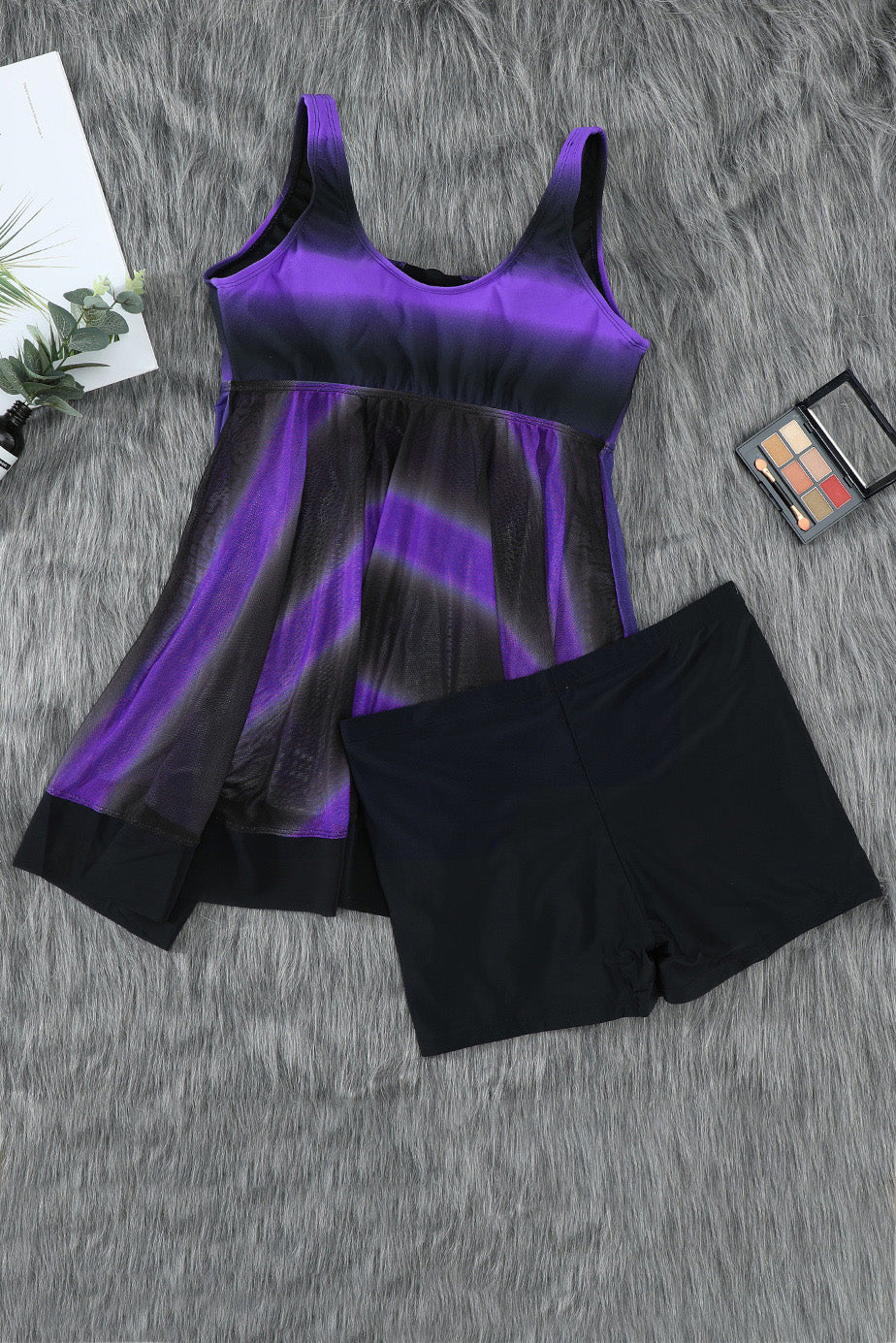 Tie Dye Ombre Swimdess Tankini Set