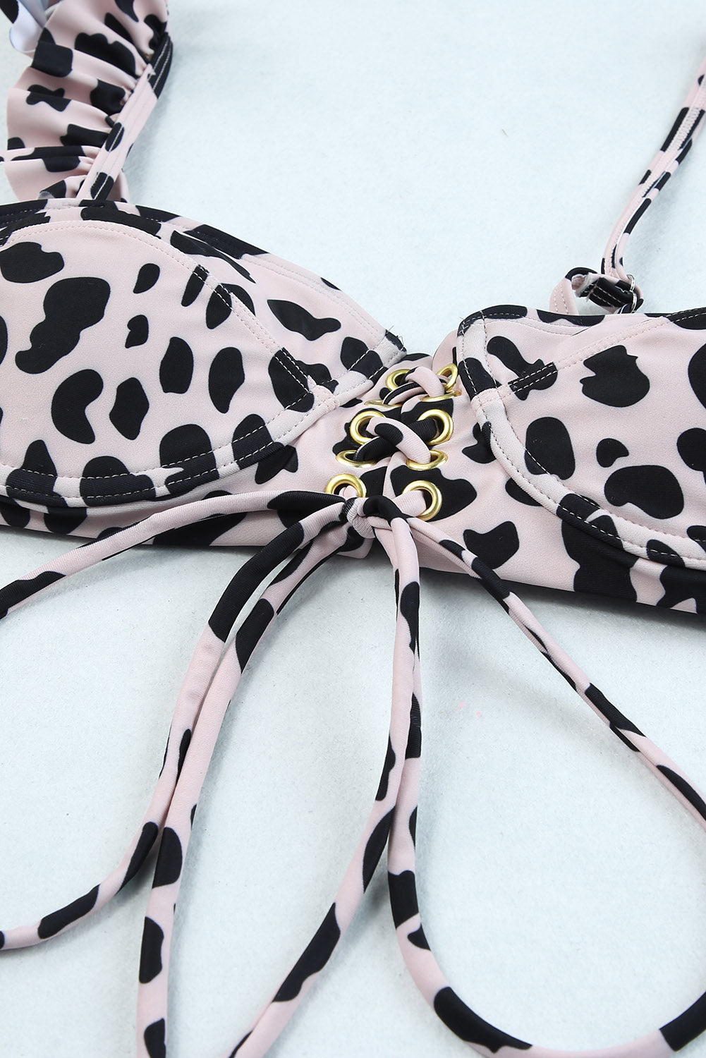 Frilled Leopard High Waist Bikini