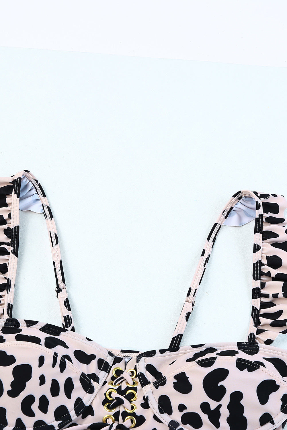 Frilled Leopard High Waist Bikini