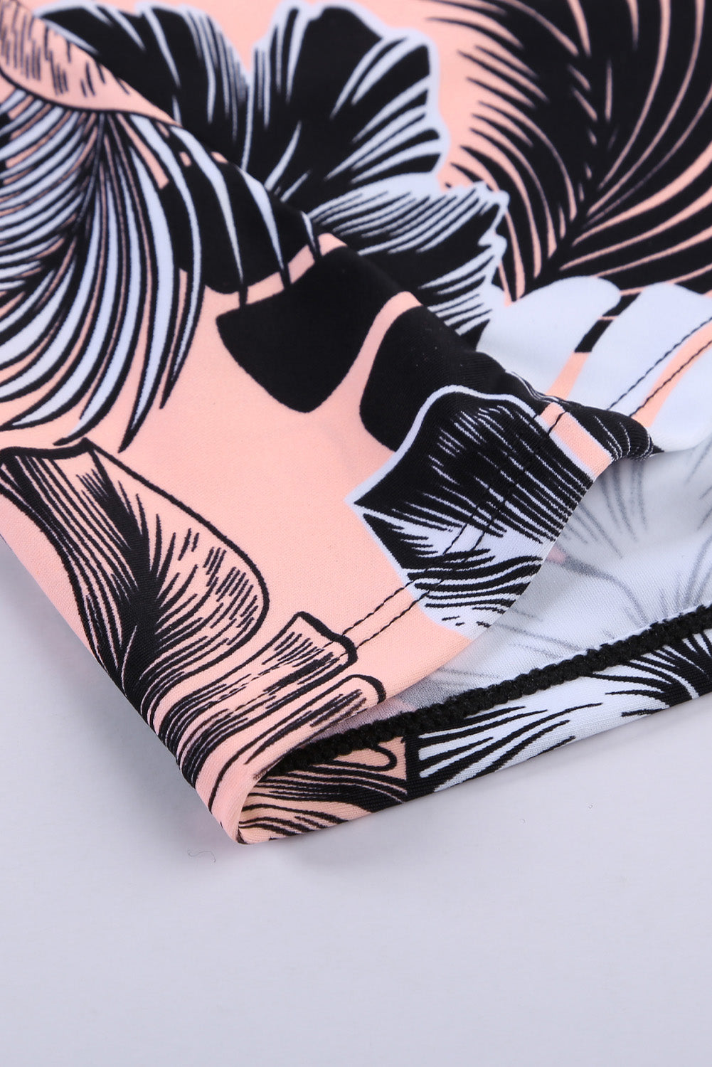 Pink Floral Printed Strappy Raceback Swimwear Top