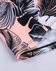 Pink Floral Printed Strappy Raceback Swimwear Top