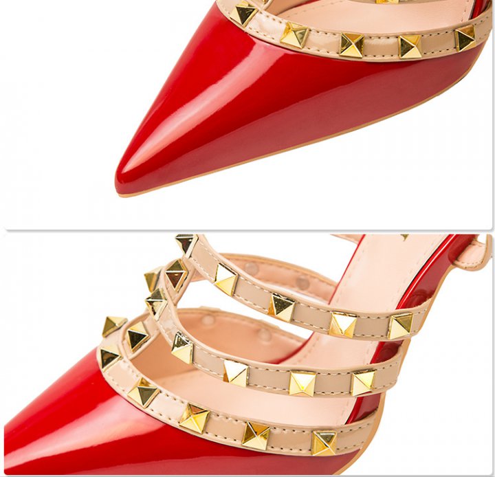 Elowyn Pointed Riveted High Heels