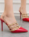 Elowyn Pointed Riveted High Heels
