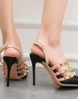 Elowyn Pointed Riveted High Heels