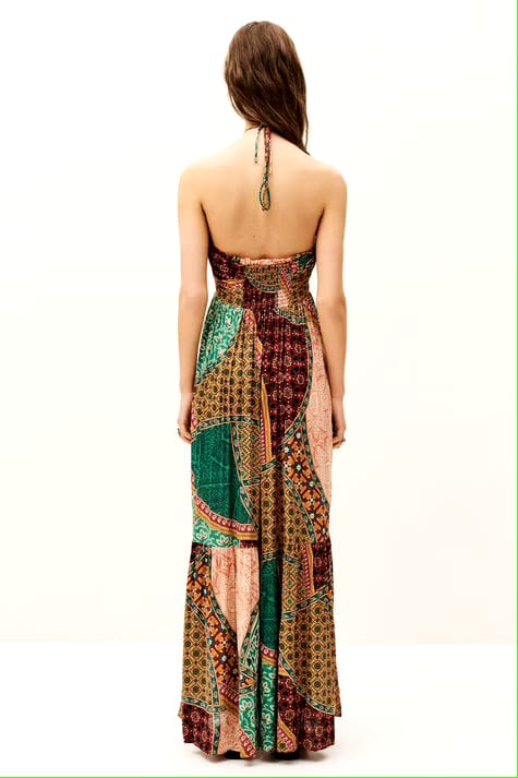 VERV Multicolor Boho Halter Maxi Dress