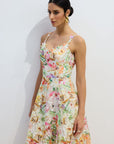 Multicolor Lace Embroidery Maxi Dress