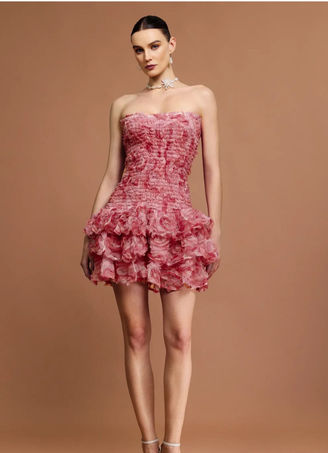 Marylene Floral 3D Folds Mini Dress