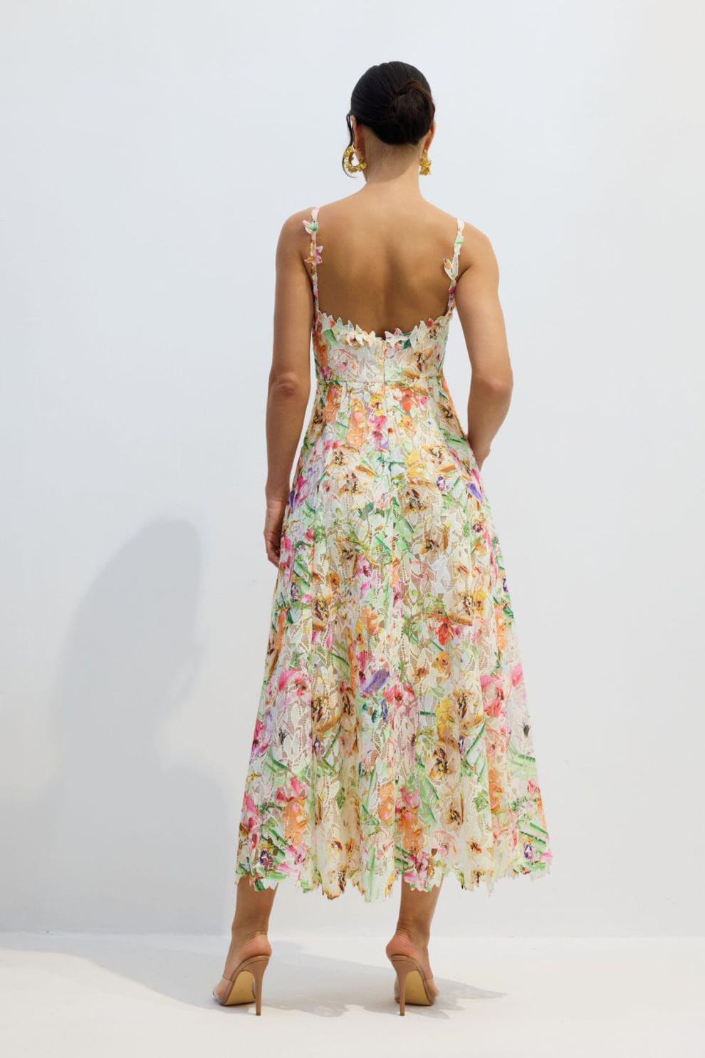 Multicolor Lace Embroidery Maxi Dress