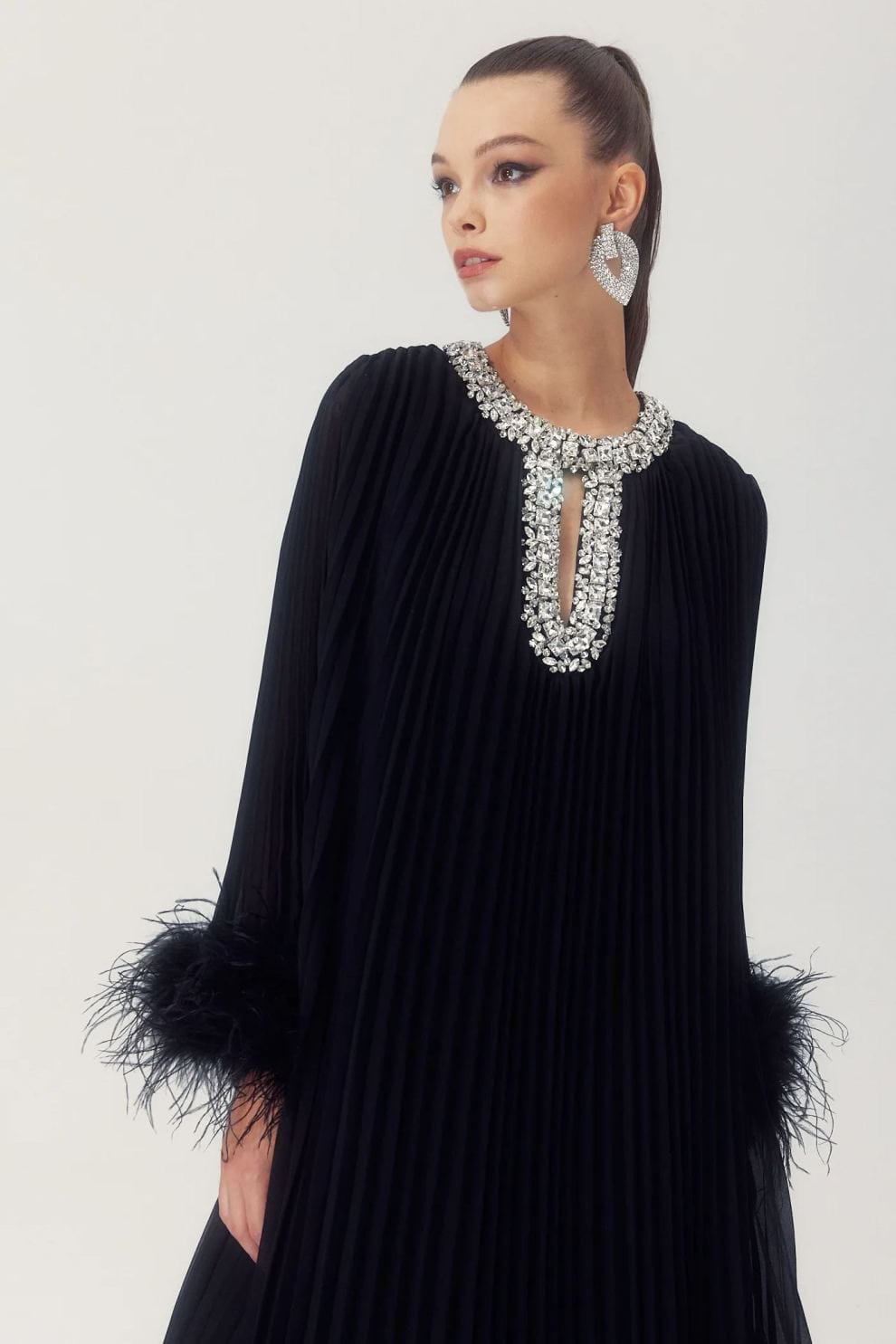 Heather Pleated Luxe Maxi Dress