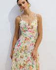 Multicolor Lace Embroidery Maxi Dress