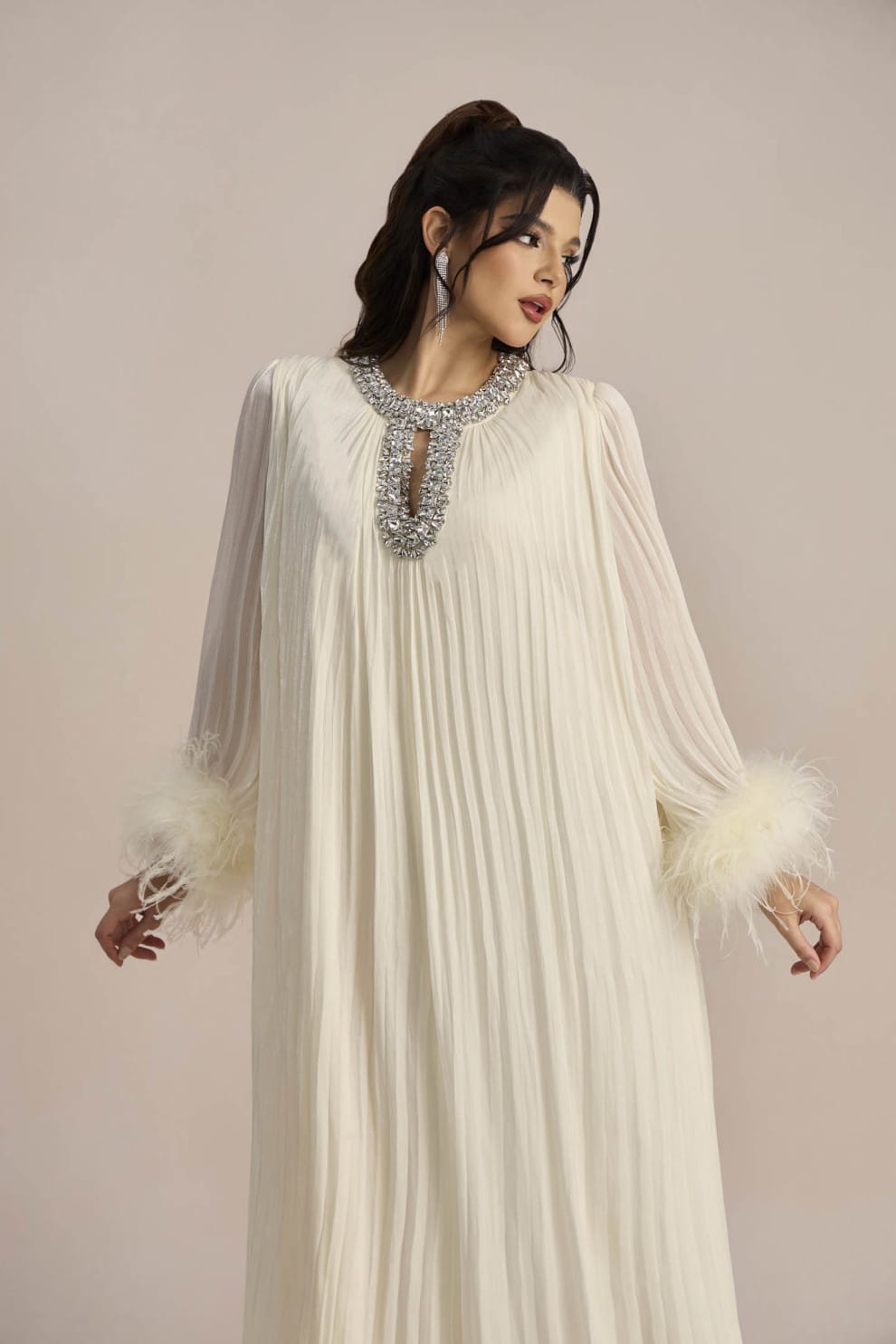Heather Pleated Luxe Maxi Dress