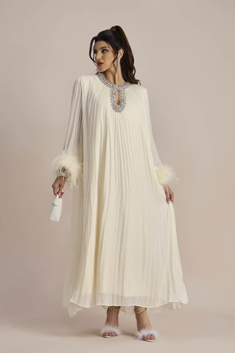 Heather Pleated Luxe Maxi Dress
